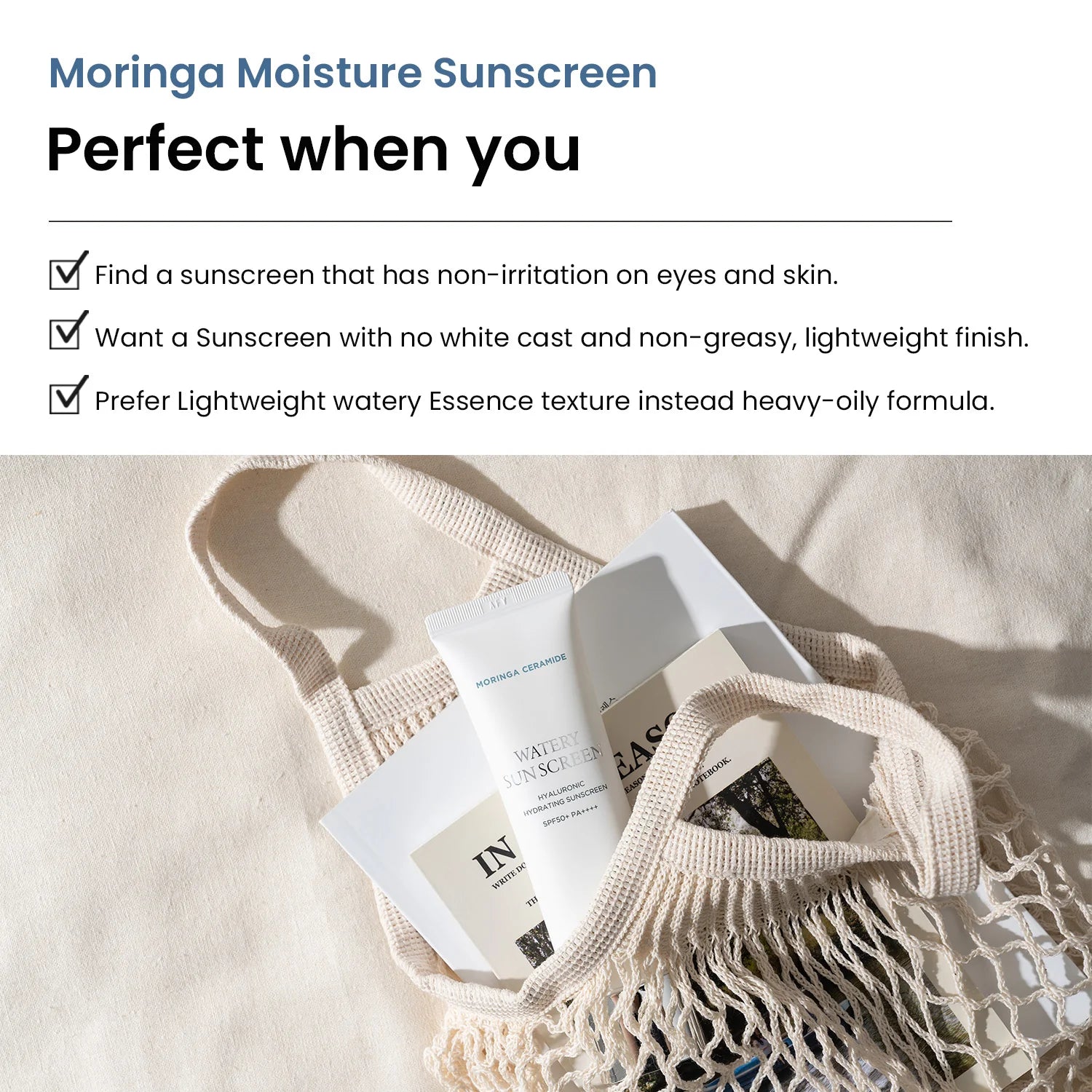 Moringa Ceramide Hyaluronic Hydrating Watery Sunscreen