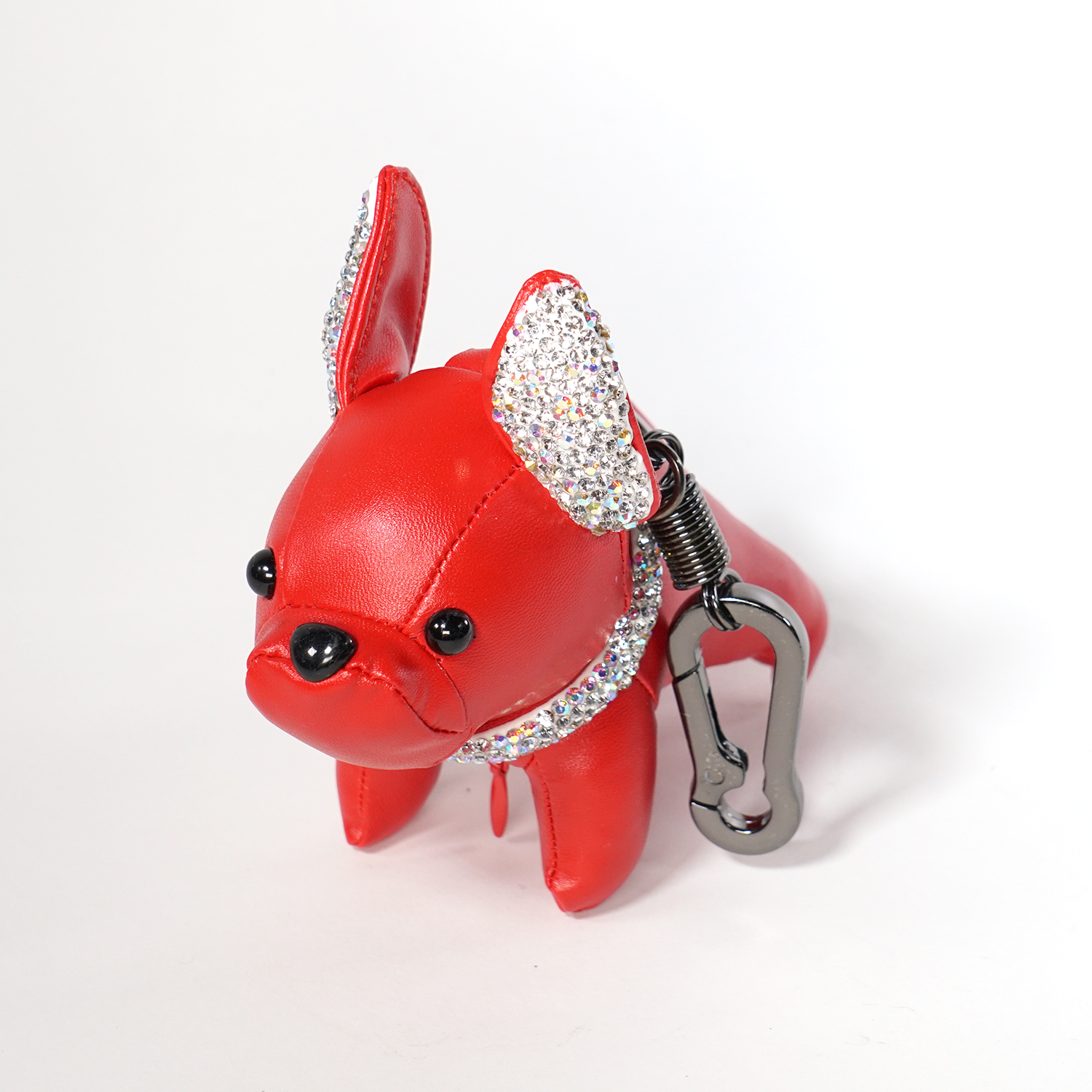 FRENCH BULLDOG RHINESTONE KEY CHAIN-RED