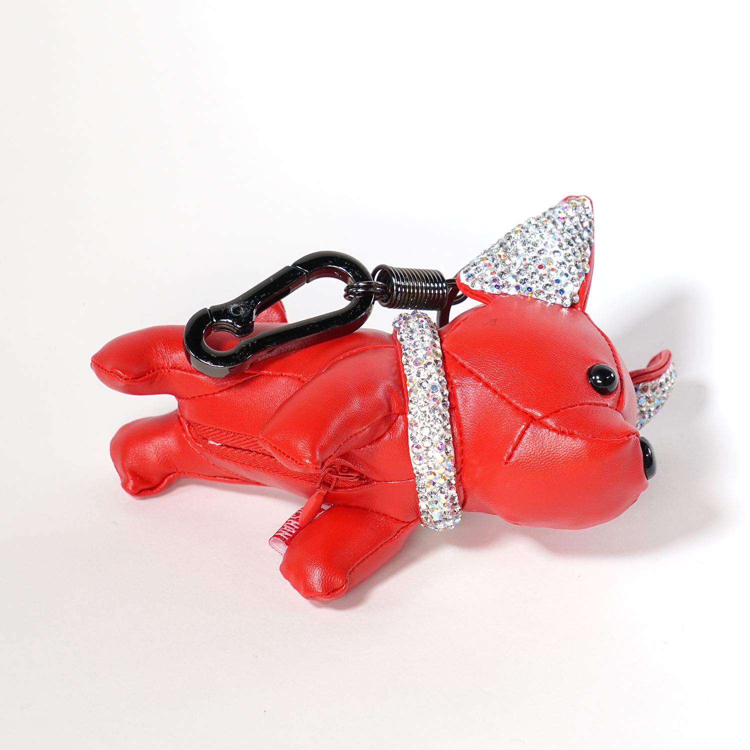 FRENCH BULLDOG RHINESTONE KEY CHAIN-RED